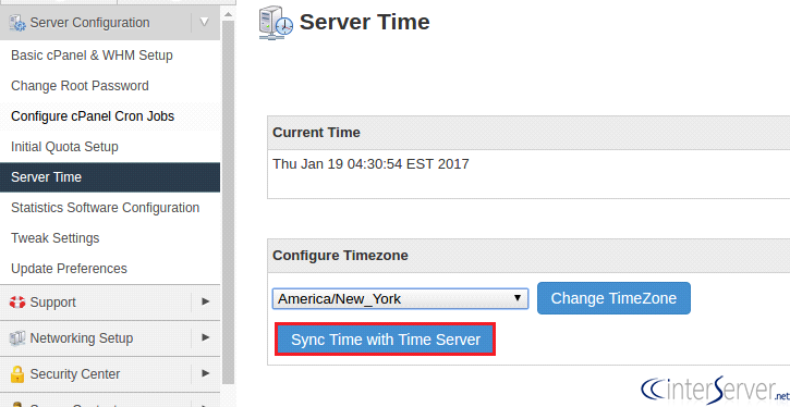 Server Time Zone