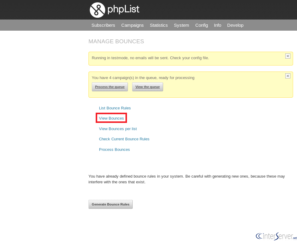 bounce back in phplist