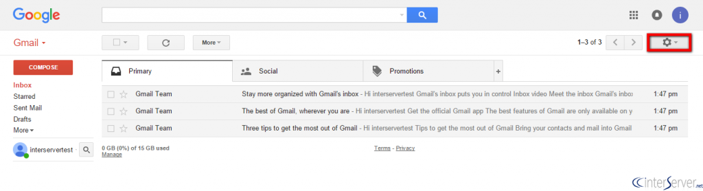 Mail fetching at Gmail