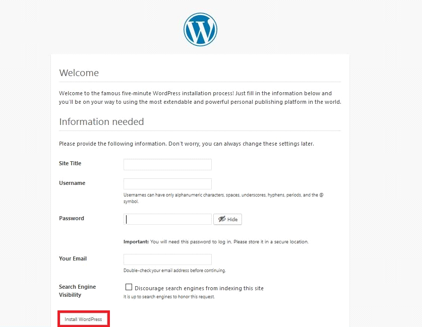 Install WordPress Manually from cPanel